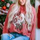 Fiery Red HO HO HO Santa Claus Graphic Sweatshirt