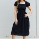 HYFVE Keep It Cute Puff Sleeve Cutout Midi Dress