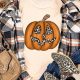 Khaki Halloween Leopard Pumpkin Print T Shirt