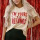 Khaki I'm Yours No Refunds Crew Neck T-Shirts